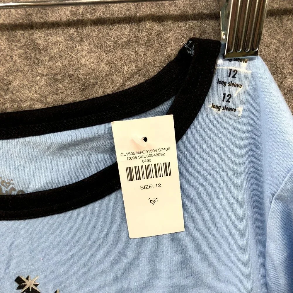 NWT Justice Girls Size 12 Long Sleeve T Shirt Blue Girls‎ Can Change The World